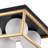 4-lamp black gold adjustable iron ceiling light