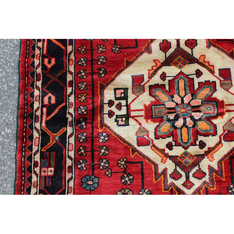 Tapis rouge 4X6 Vintage | Tapis oriental tribal tribal | Tapis bohémien Kazak | Tapis fait à la main