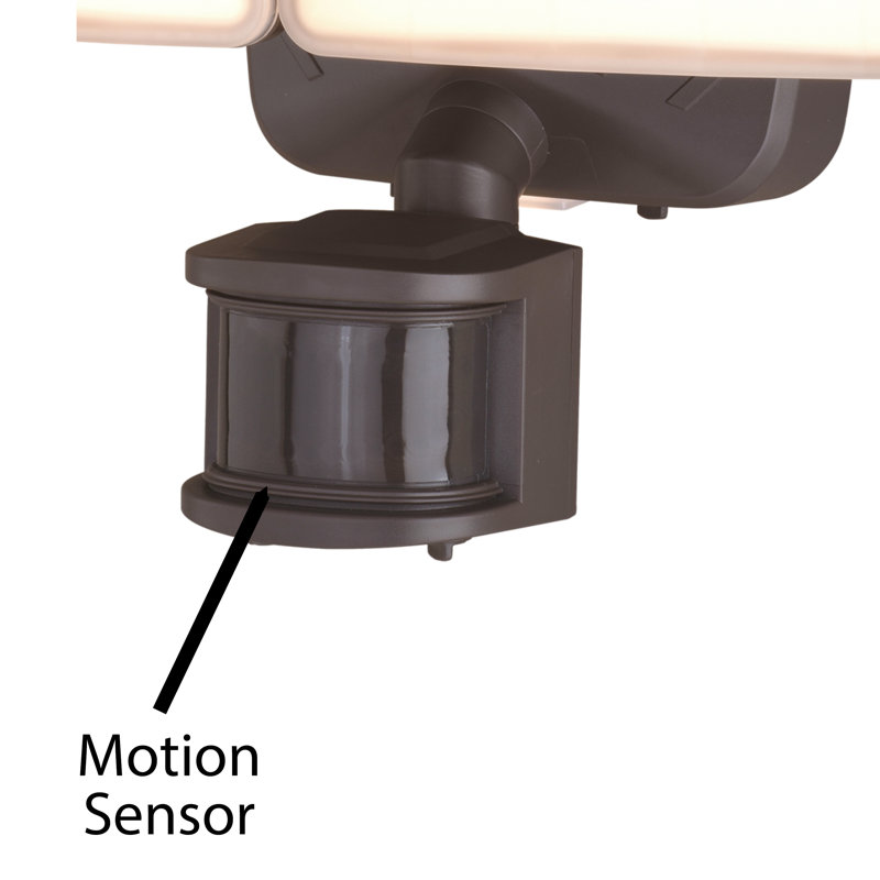 2 - Head LED Hardwired Dusk to Dawn Outdoor Security Area Light with Motion Sensor, Bronze