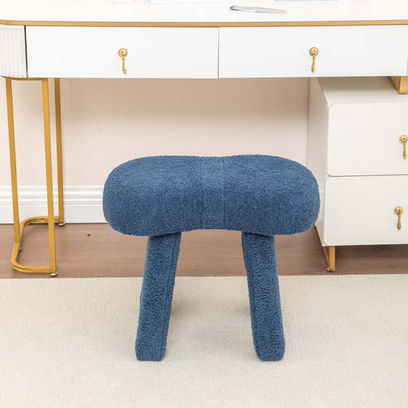 Fauteuil de maquillage en fausse fourrure, Marine