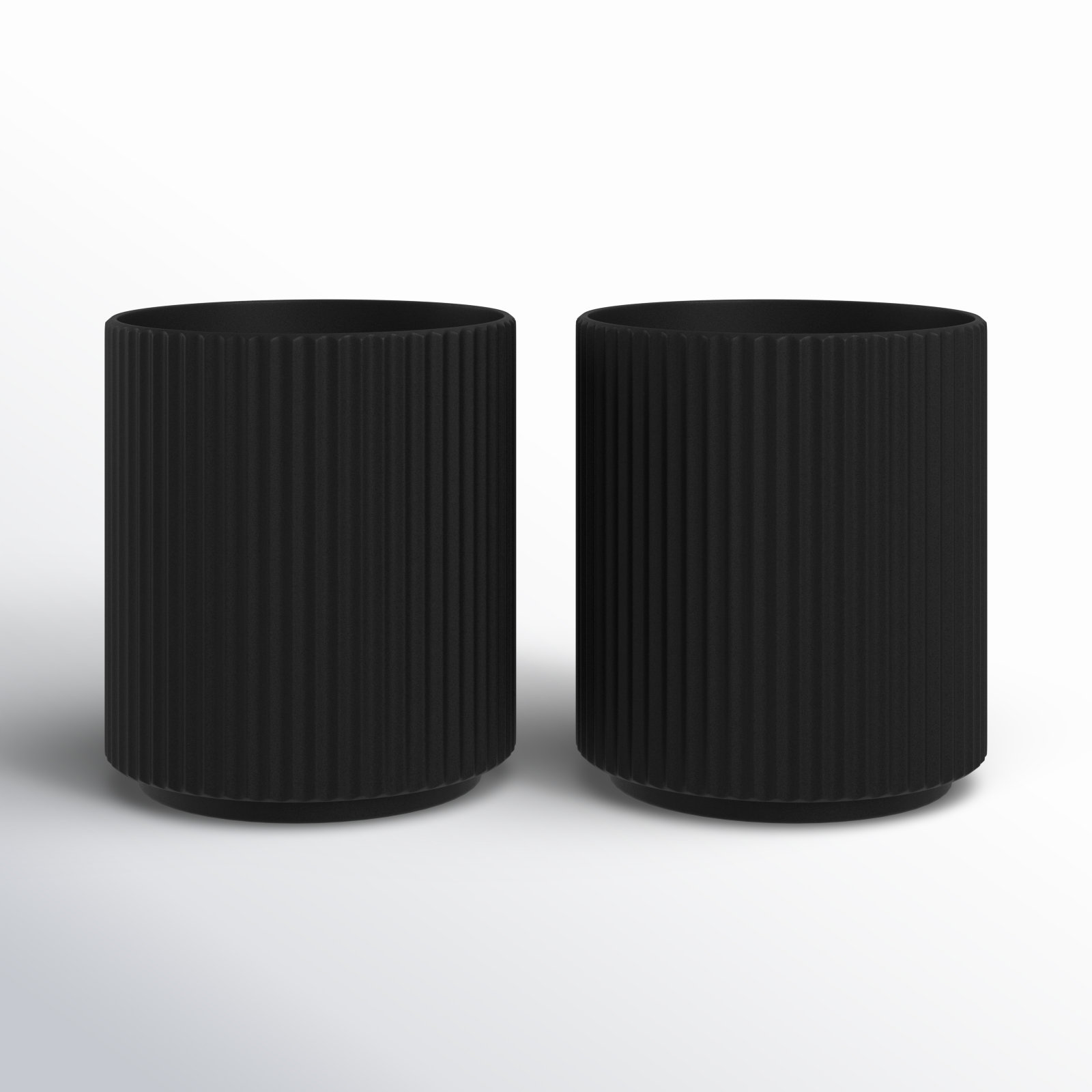 Demi Series 19" Pot Planter, Black, 2, 11.5" H x 10.5" W x 10.5" D