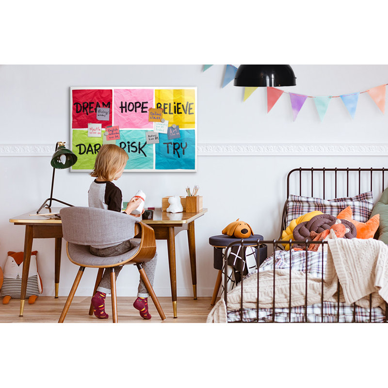 Magnetic Memo Board Whiteboard - 90 x 60 cm - With Marker and Magnets - Motivational board
