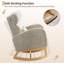 Chaise berçante en lin, fauteuil de chambre de bébé avec coussin et poches, gris