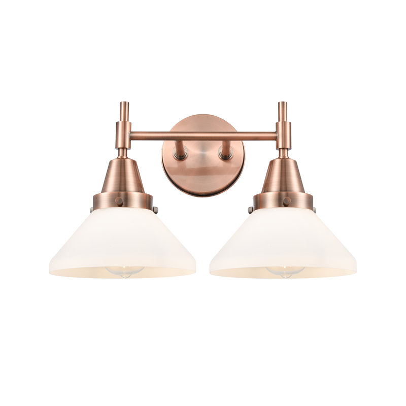Amede 2 - Light Dimmable Vanity Light, Antique Copper, Matte White, No Bulb