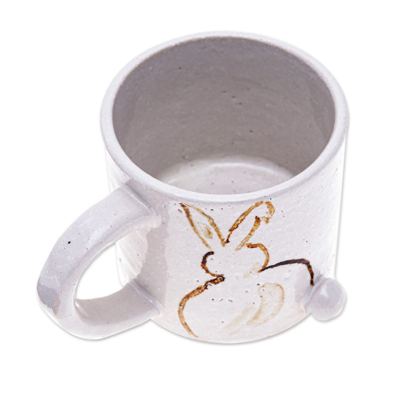 Red Barrel Studio® Handmade Rabbit Aura Ceramic Mug