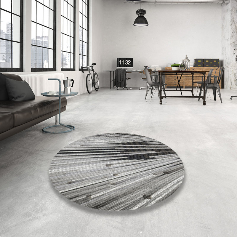 Geometric Indoor Rug, Round 5'