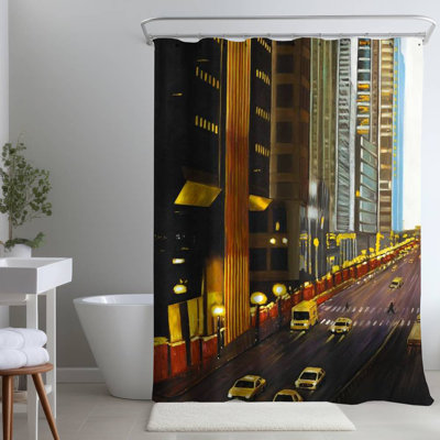 Shower Curtain CI356 – Polyester Shower Curtain, Dye Sublimation Print, 71" W × 74" L