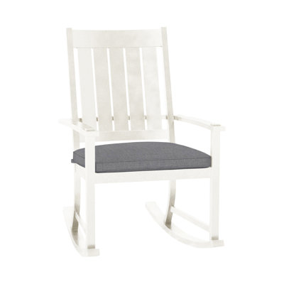 Chaise berçante club à lattes en aluminium - Lin français