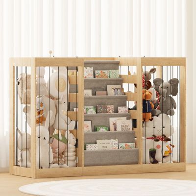 Organisateur de livre central en tissu avec rails de protection latéraux