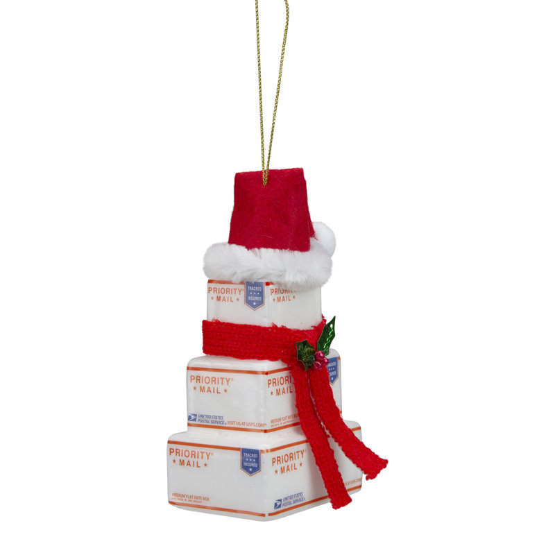 Ornement de Noël 4,5 "blanc et rouge" USPS