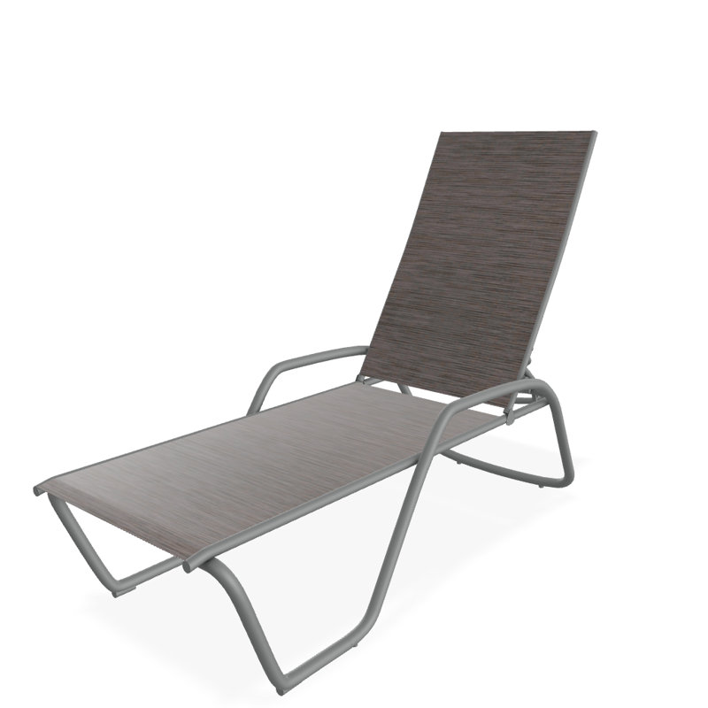 Outdoor Rust-Resistant Metal Chaise Lounge, Textured Graphite, James