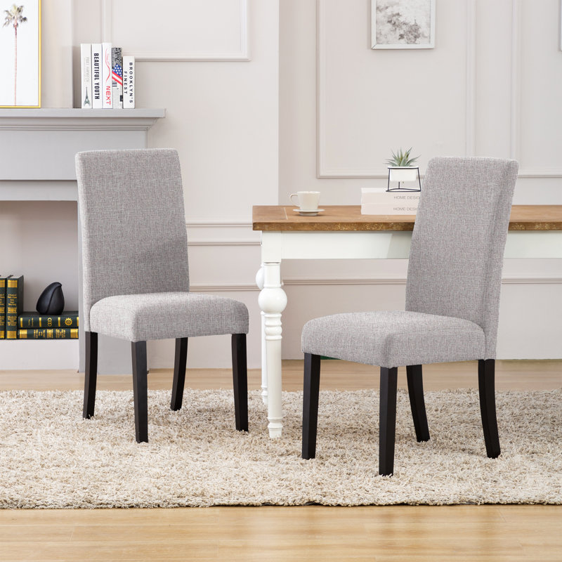 19.3'' H Upholstered Parsons Chair, Light Gray, 2