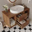 Meuble-lavabo mural moderne 39,4 po avec lavabo en céramique ovale et meuble flottant