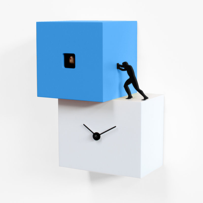 Downie Wood Wall Clock, Light Blue