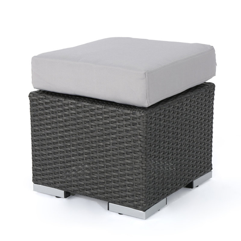 Chic Outdoor Lounge Addition - Grey And Silver, Pe +Iron, Waterproof Material, 16.51 In Enjoy Outdoors With Delight Piece Grey+Silver, & Iron, Material