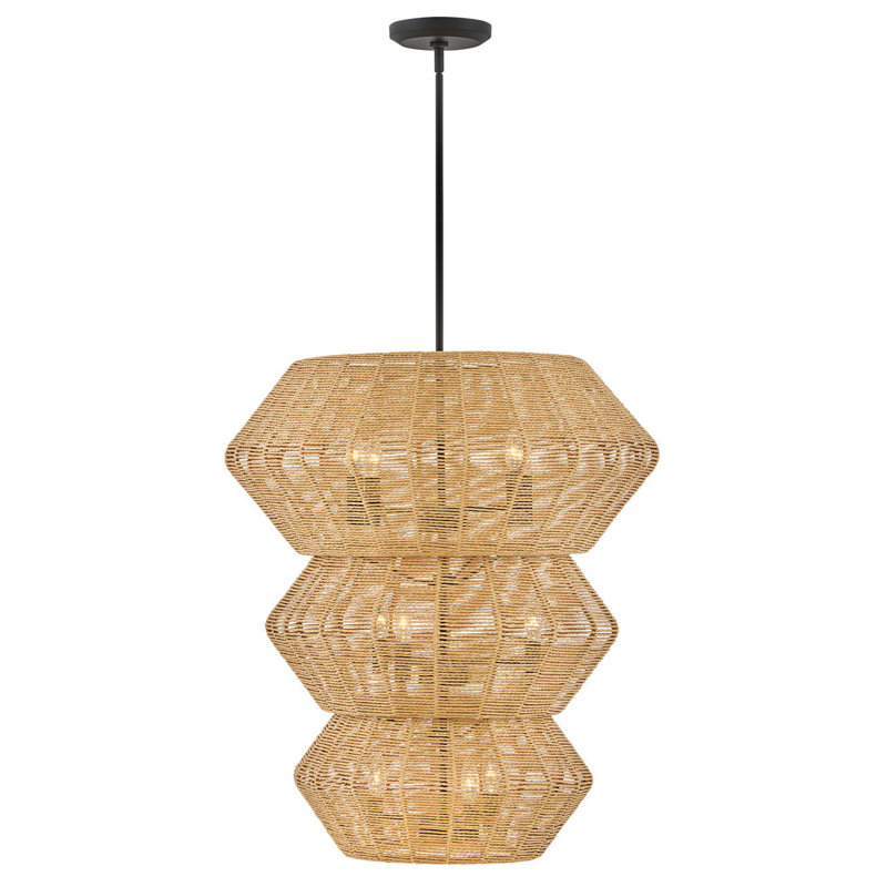 Luca Ten-Light Woven Three-Tier Chandelier by Lisa McDennon, Burnished Gold