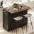 Farmhouse Kitchen Island With Drape Of Beads, Power Outlet, Rolling Kitchen Cart On Wheels With Drop Leaf, 3 Doors , 3 Drawers And Internal Iron Shelf, For Kitchen, Dining Room-1024760656
