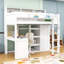 Lit mezzanine simple avec tablettes et garde-robe-764216486