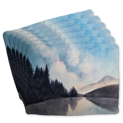 Lakeview by Night Braided Polyester Kibbe Set of 6