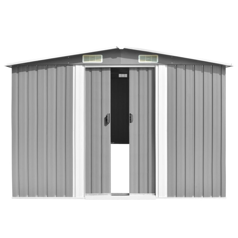 Celentano Galvanised Steel Garden Shed, Grey