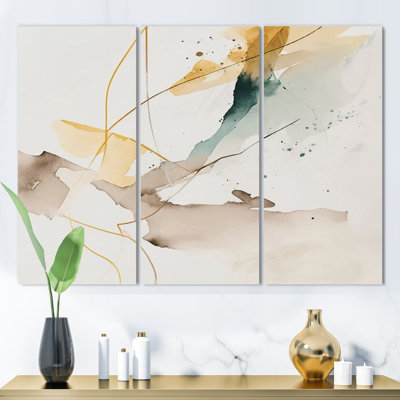 Touched By Mustard Yellow And Ultimate Gray VII " Touched by Mustard Yellow and Ultimate Gray VII " 3 Piece Art Color Photography Print