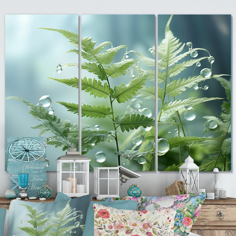 Ferns Plant Ethereal Whispers I - Ensemble de décorations murales florales en métal