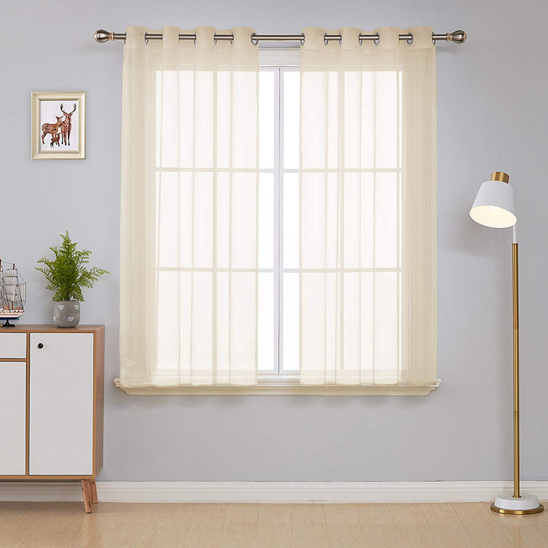 Gainsborough Sheer Curtain Pair, 52" W x 72" L, Beige