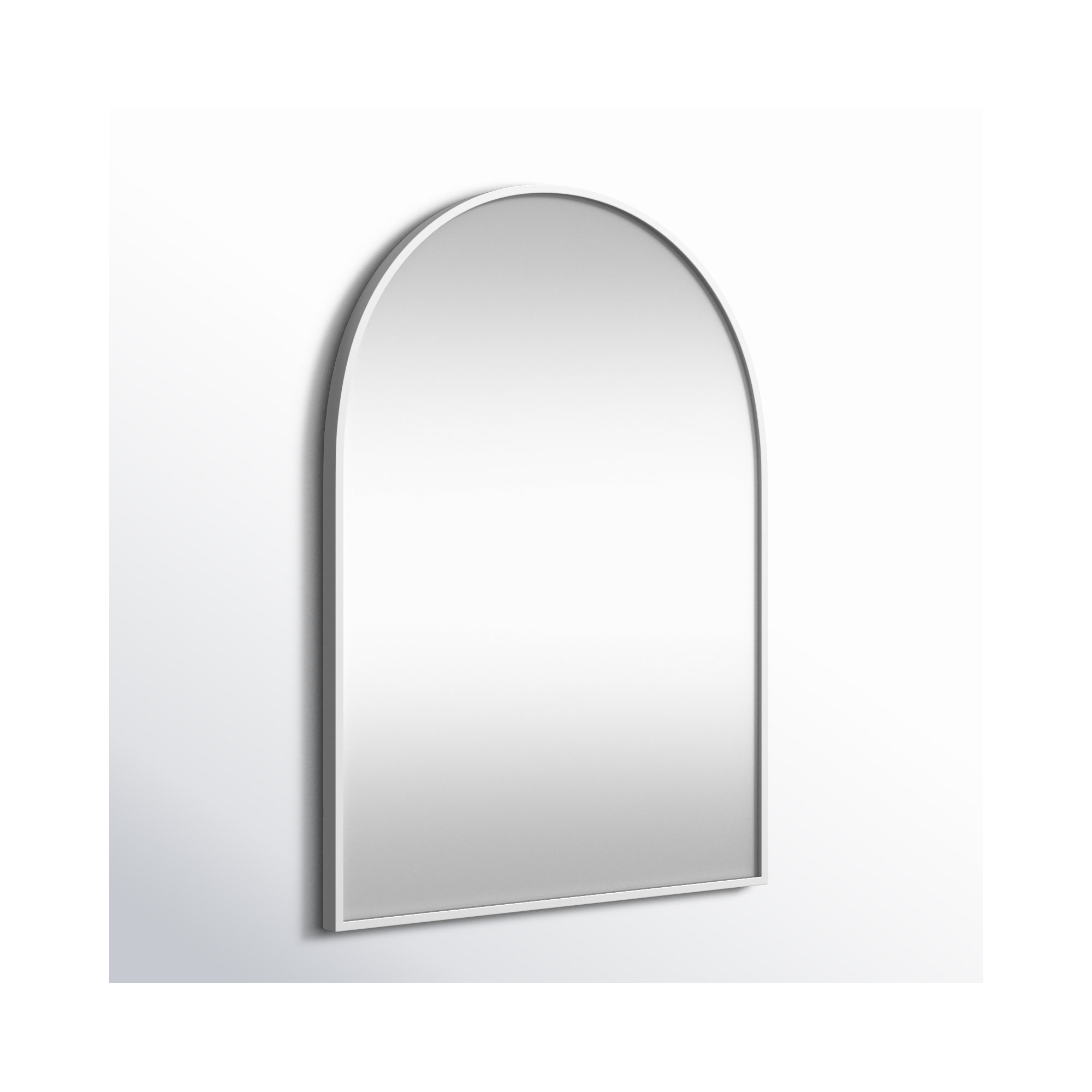 Sabine Metal Arch Wall Mirror, 30" x 22", Silver