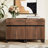 Aadam  Living Room Table Sets Of 4, 70 Inch TV Stand, 1 Square Coffee Table With Tempered Glass Top, 2 End Table With Drawers For Living Room, Entertainment Center, Console Table