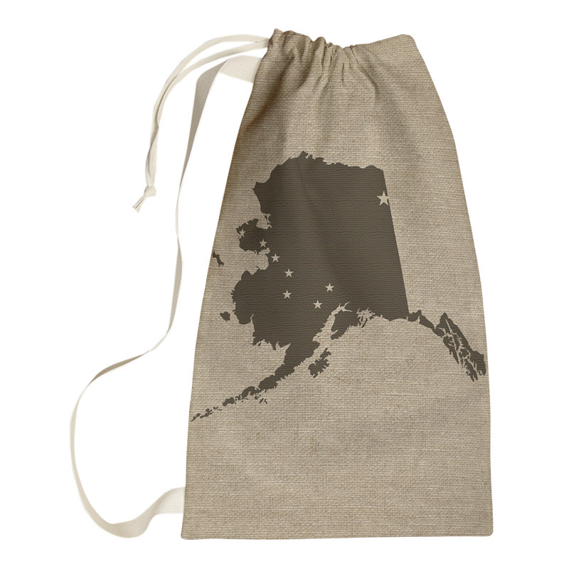 Sac à linge united states flag, Grand H 76,5 po x l 29,5 po x P 1,5 po, Beige-brun, Alaska