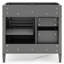 Armoire de rangement 36 po pour salle de bain de style moderne avec 2 tiroirs et un tiroir basculant. Cadre en bois massif. Solide. Gris. Tablette réglable H 33 po x l 18 po, espace fonctionnel. Poignée texturée. Facile à-732239046