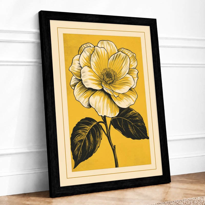 Pale Dahlia Botanical - Print, A2 - 59.4 x 42.0 cm, Black