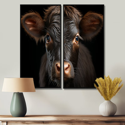 Portrait de vache - ensemble de 2 décorations murales modernes