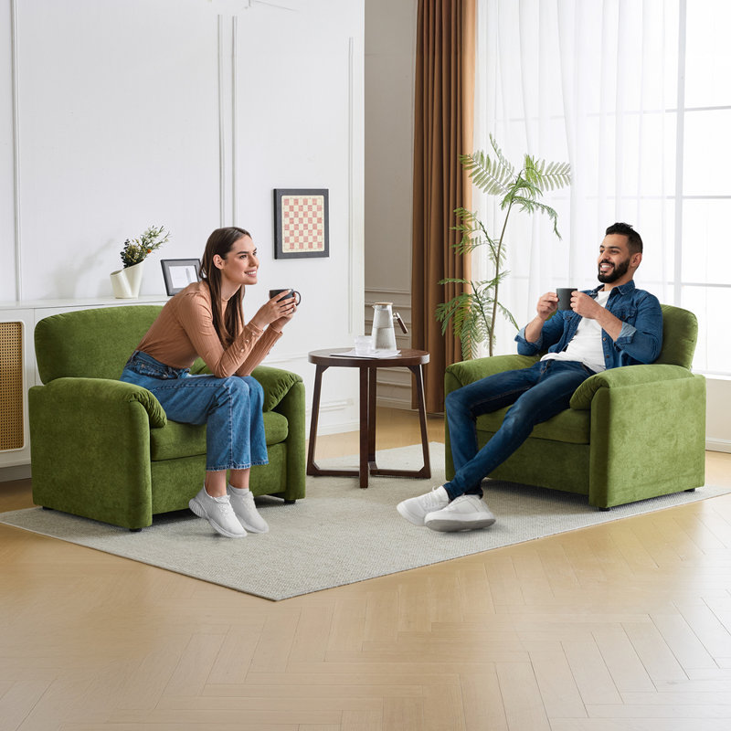 Fauteuil d'appoint simple 38 po pour salon et chambre à coucher, Vert