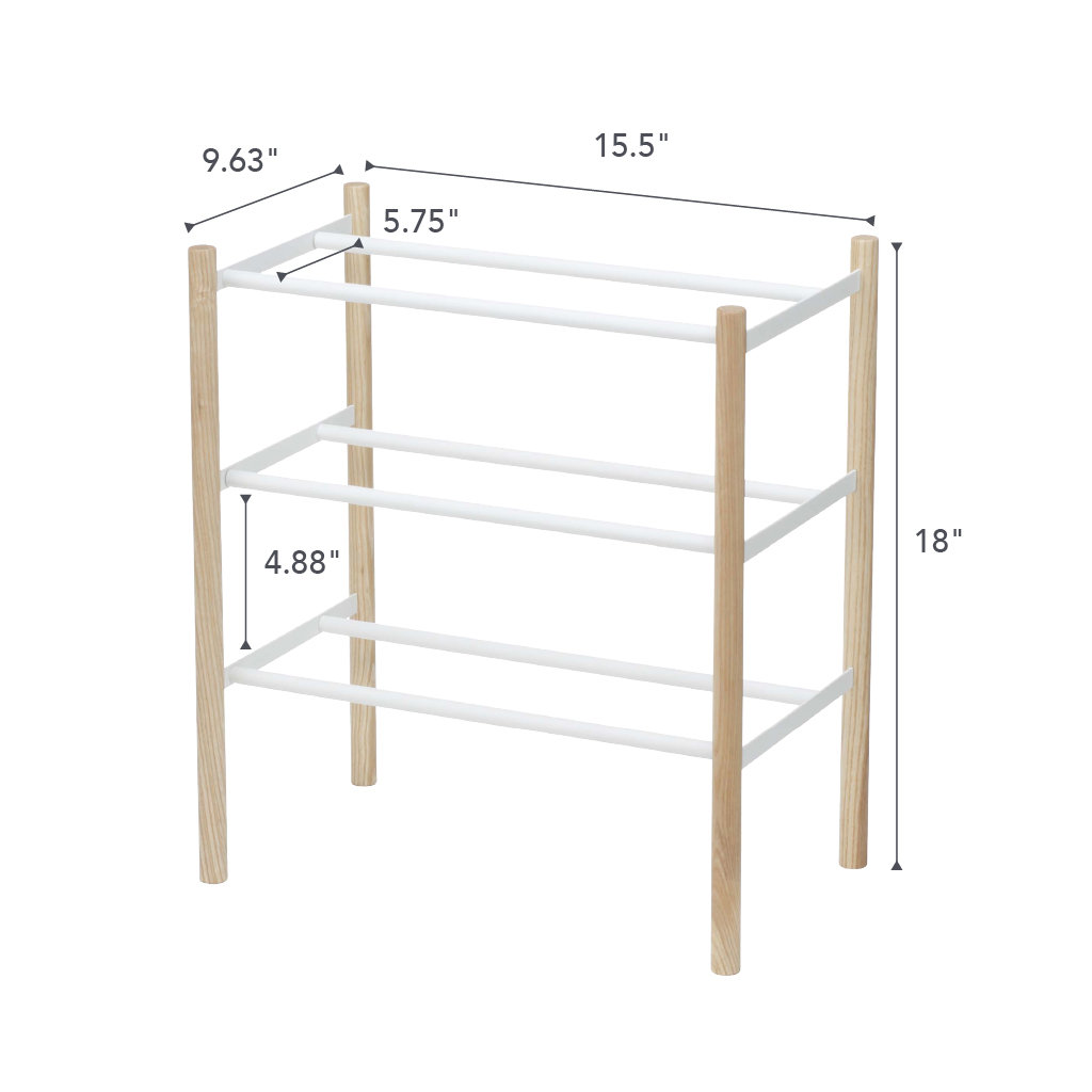 Yamazaki Home 3-Tier Shoe Rack, White