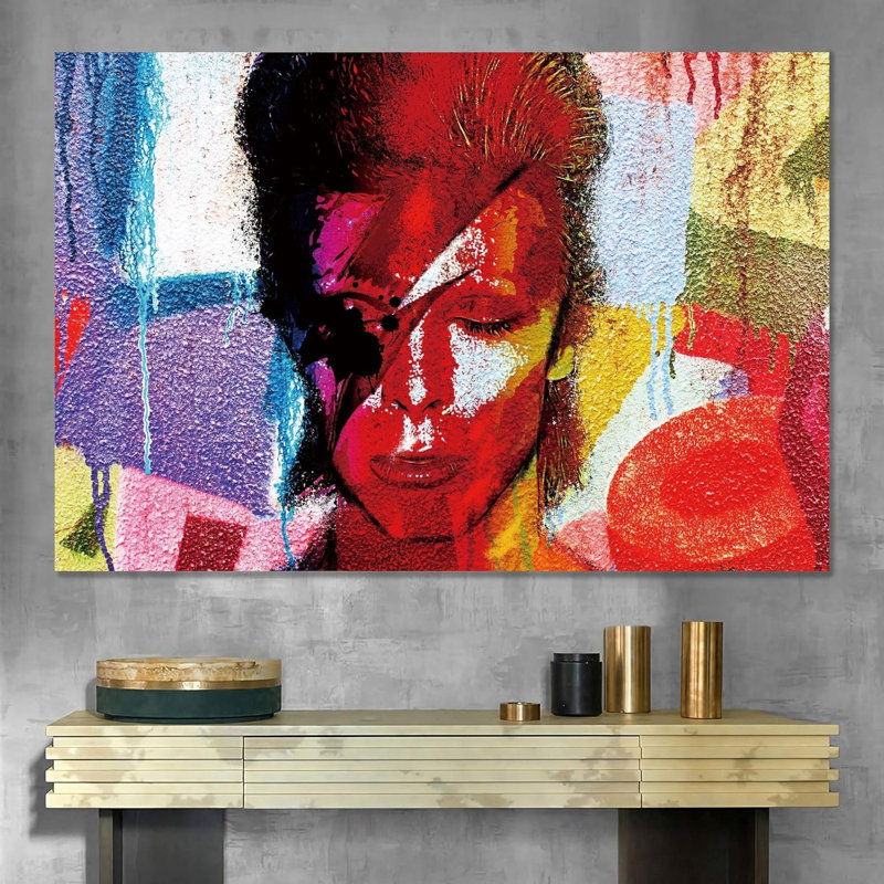David Bowie, Toile tendue, H 32 po x l 48 po x P 1,5 po