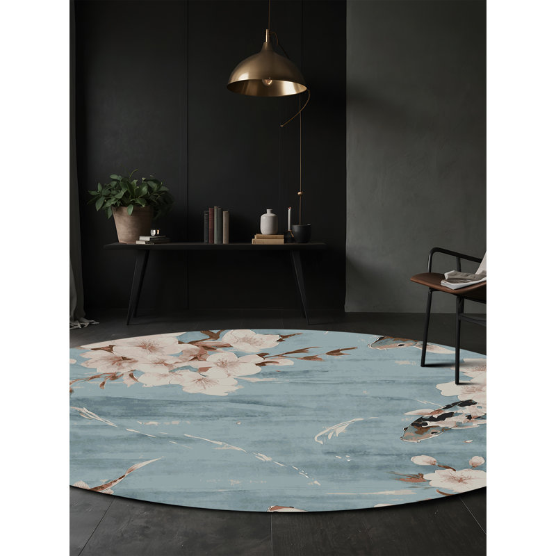 Silky Soft Plush Gray Area Rug, Round 8'