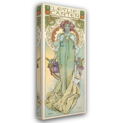 "Leslie Carter" by  Alphonse Mucha - Gallery Wrap Canvas Wall Art