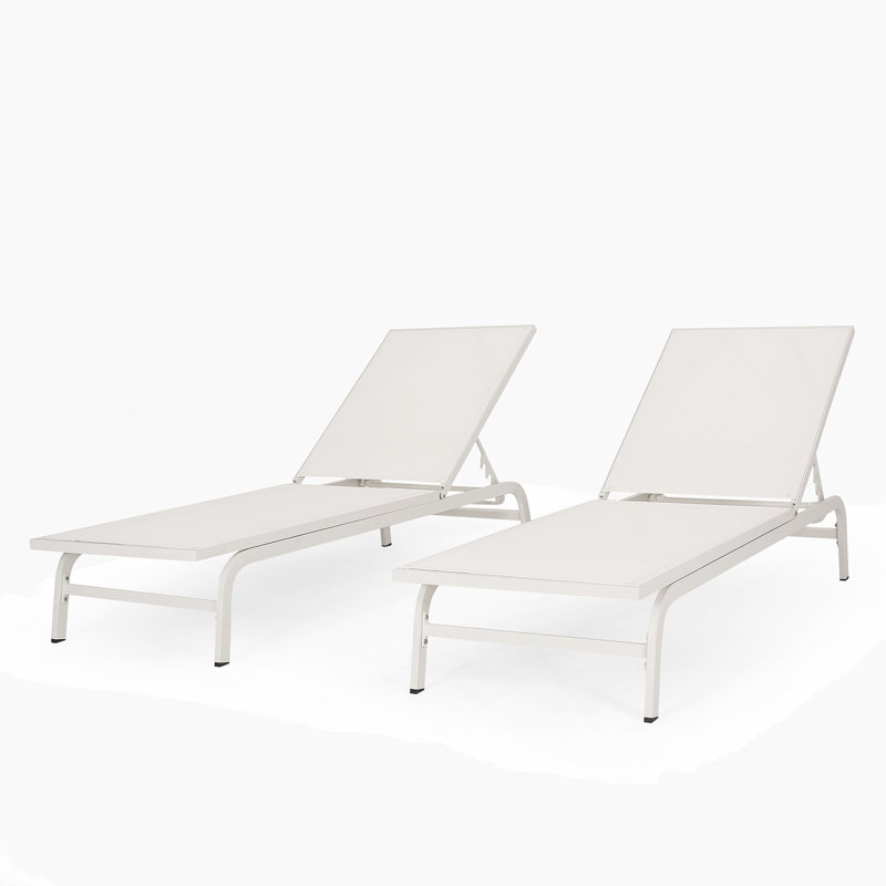 Outdoor Mesh Chaise Lounges With Aluminum Frame For Maximum Comfort And Durability, Perfect For Relaxation