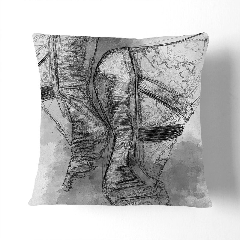 Square Throw Cushion, Black, 40cm H x 40cm W x 15cm D