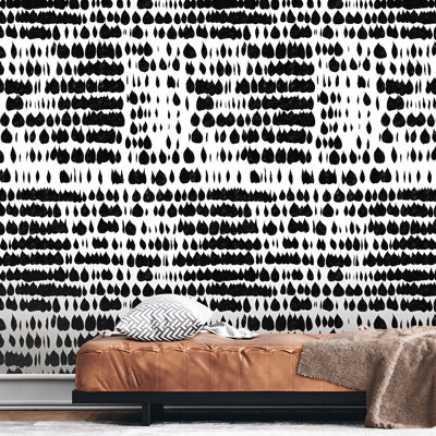Black and White Polka Dot Modern Wallpaper
