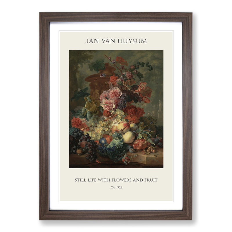 Still Life With Flowers And Fruit Vol.4 by Jan Van Huysum - Single Picture Frame Print, Walnut Framed