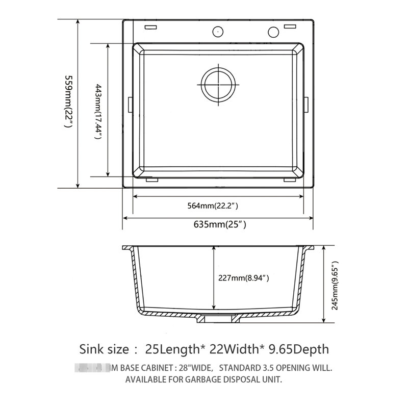 25X22" White Quartz Drop - In Kitchen Sink, Thick Stone For Quiet Use And Vibration Reduction, Non Scratch Porous Surface, Package With Drying Rack Elimination, Scratch ,