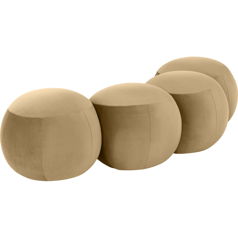 Apollo Velvet Bench, 18" H x 65" W x 31" D, Camel Velvet