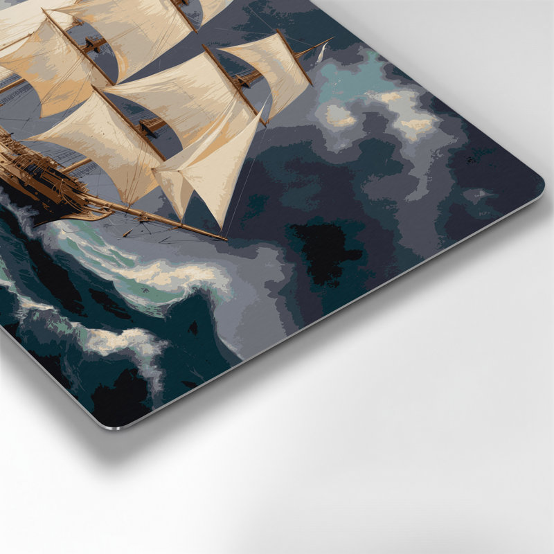 Art mural nautique gris nautique, H 11 po x l 14 po