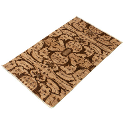 One-of-a-Kind 3'9" X 6'1" New Age Wool Area Rug in