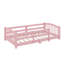 Lit simple au sol de style Montessori avec protecteurs, lit en bois avec lattes et conception fermée-233911074