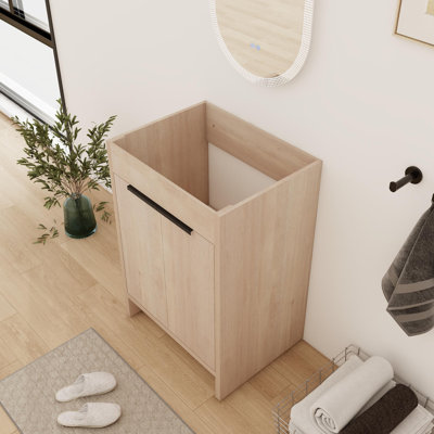 Base de meuble-lavabo sur pied simple 24 po avec 2 portes et 1 tablette