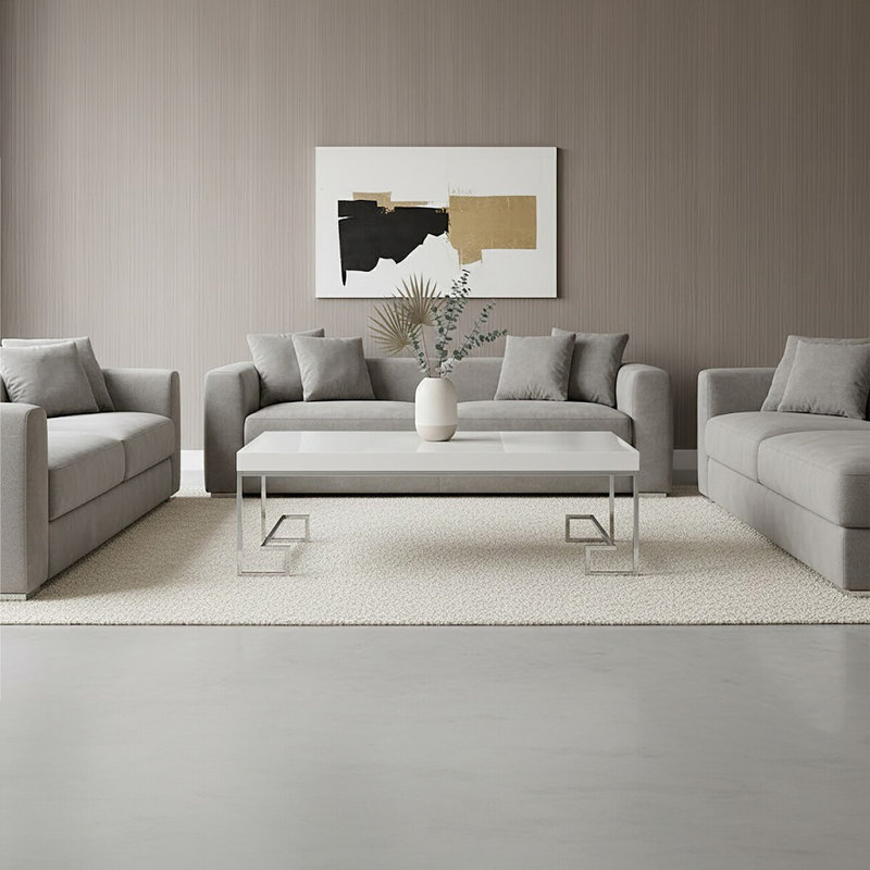 Fultz Sled Coffee Table, H 76 x W 120 x D 45 cm, Silver