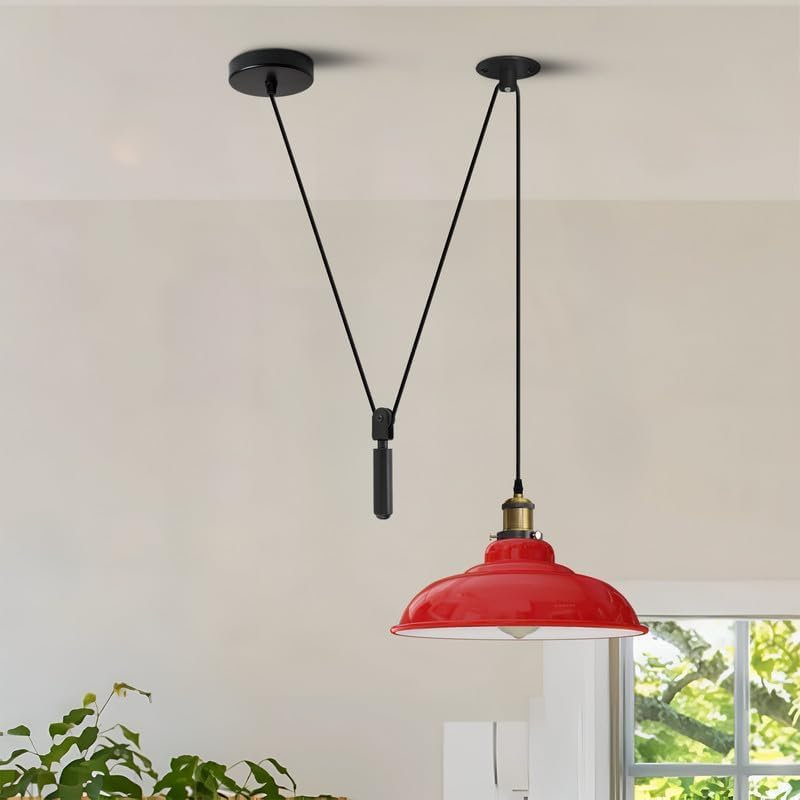 1 - Light Bowl Pendant, Red